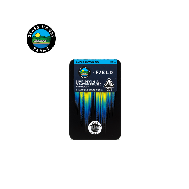Photograph of product: SUPER LEMON OG 2.5G F/ELD RESIN INFUSED 5 PACK PREROLL