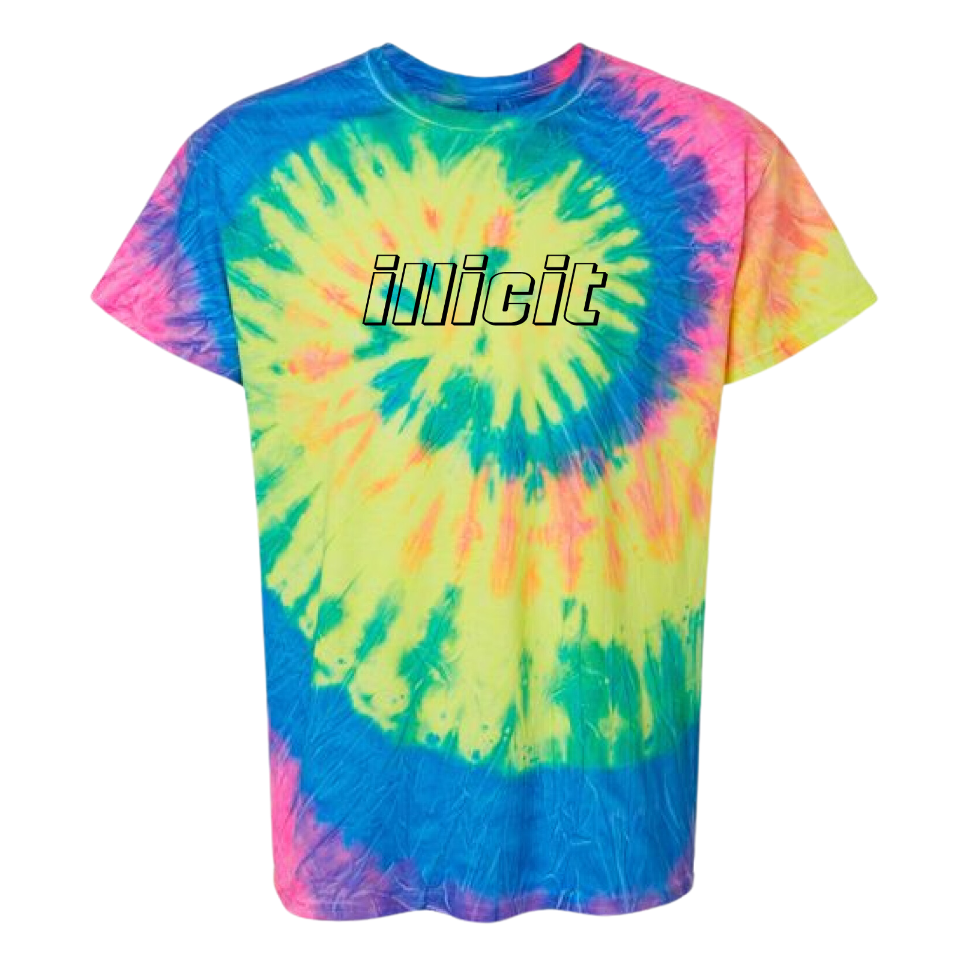 Photograph of product: Illicit T-Shirt | Neon Rainbow