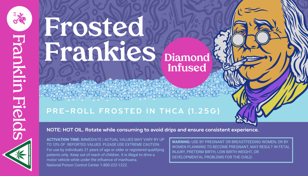 Photograph of product: FF Frosted Frankies | Bomb Pop Diamond Infused TH-ouiA Frosted