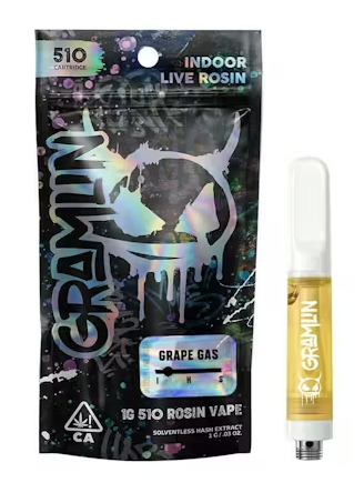 Photograph of product: Gramlin - Cartridge - Grape Gas Live Rosin - 1G