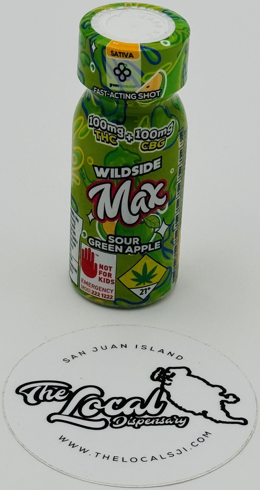 Photograph of product: Wildside Shot - Sour Green Apple MAX 1:1 CBG