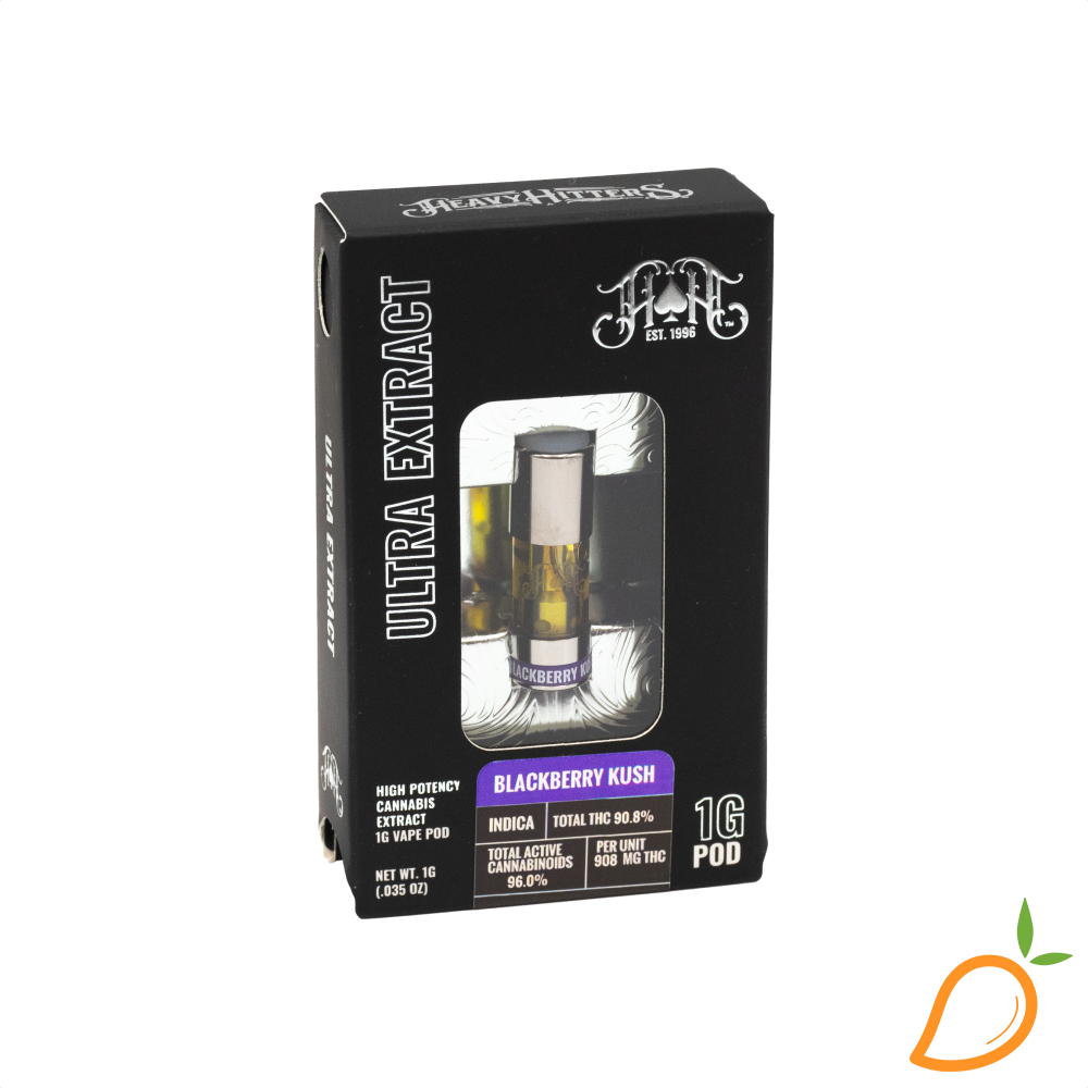 Photograph of product: 1g Blackberry Kush Pod Heavy Hitters