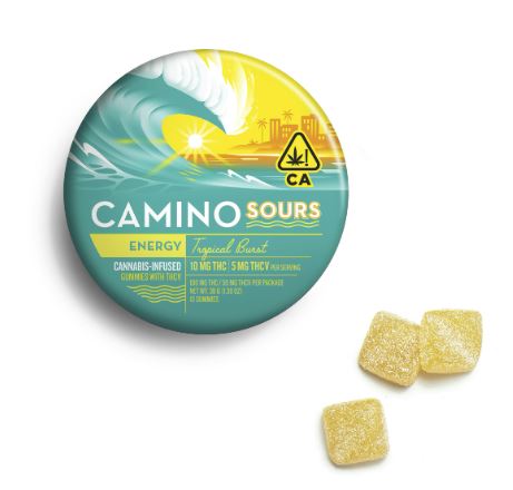 Photograph of product: CAMINO SOURS - 2:1 TH-ouiV TROPICAL BURST 100MG - KIVA CONFECTIONS