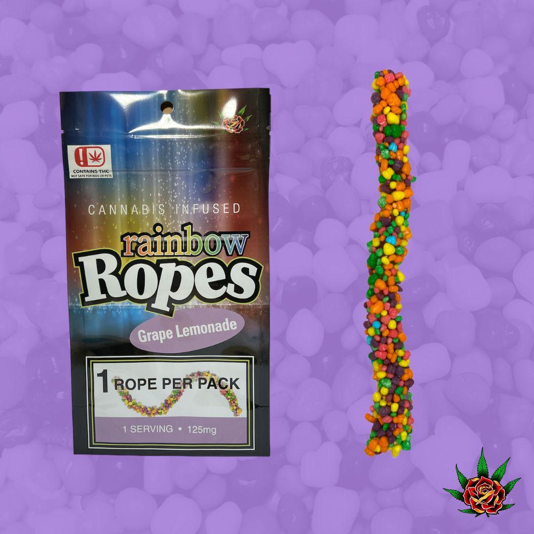 Photograph of Product: Eden Rose-125mg Gummy-Rainbow Rope-Grape Lemonade