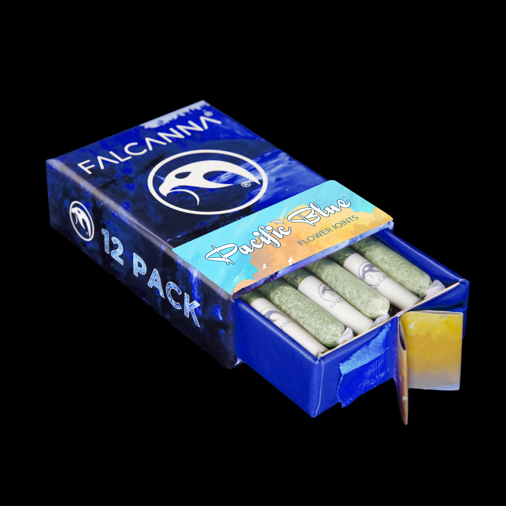 Photograph of product: FALCANNA - Pacific Blue Pre-Roll 12-Pack | 7.2g