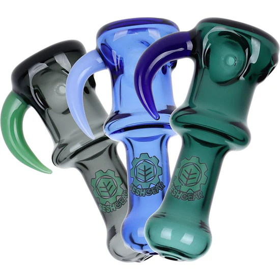 Photograph of product: Sesh Gear | Horned Glass Hand Pipe | 3.75"