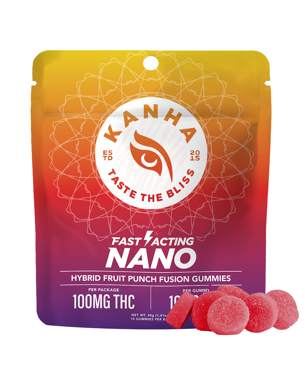 Photograph of product: Kanha Fruit Punch Fusion (H) Nano Gummies 10mg 10pk