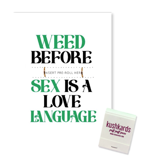 Photograph of product: KushKards | Oui'd Before Sex Greeting Pre-Roll Card | Greeting Cards