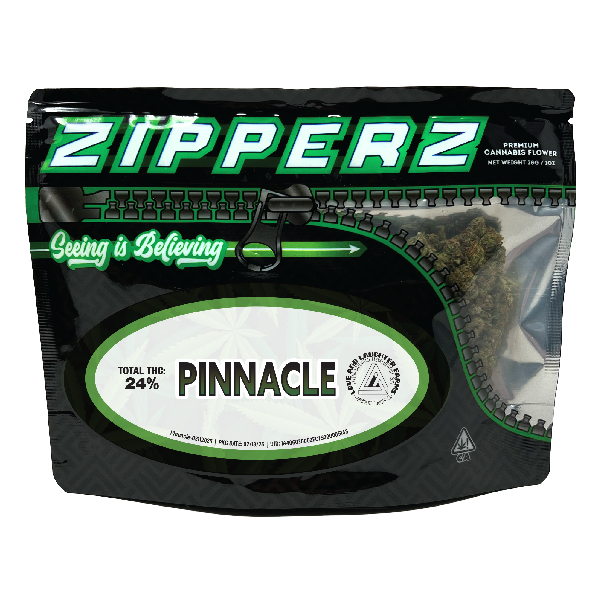 Photograph of Product: Zipperz 1/2 oz Pinnacle - 14g