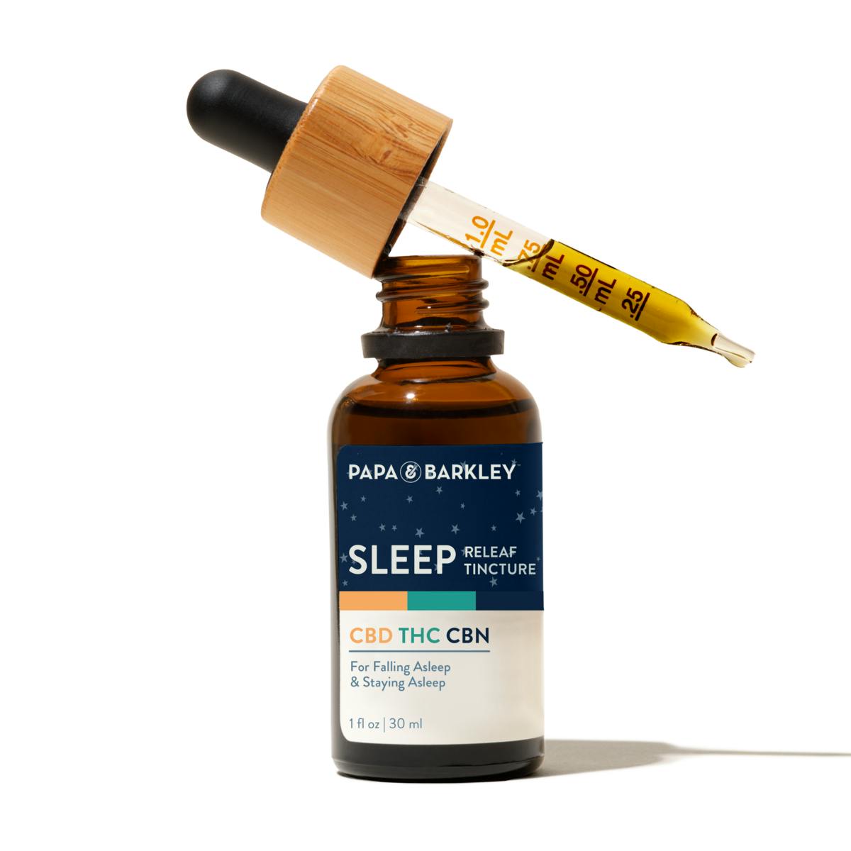 Photograph of product: Papa & Barkley 1:1:1 Sleep Releaf 30mL Tincture