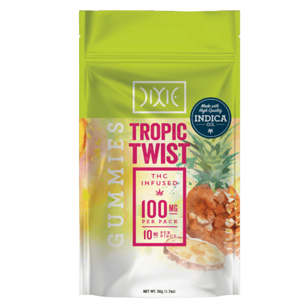 Photograph of product: DIXIE - PROMO - TROPIC TWIST GUMMIES 100MG