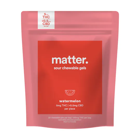 Photograph of product: Matter - Watermelon 10mg Gummies 10PK