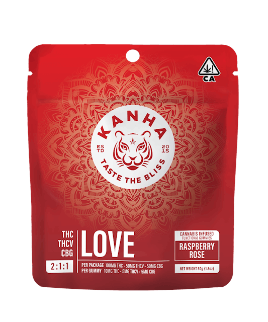 Photograph of product: Love Raspberry Rose - 2:1:1 THC:THCv:CBG