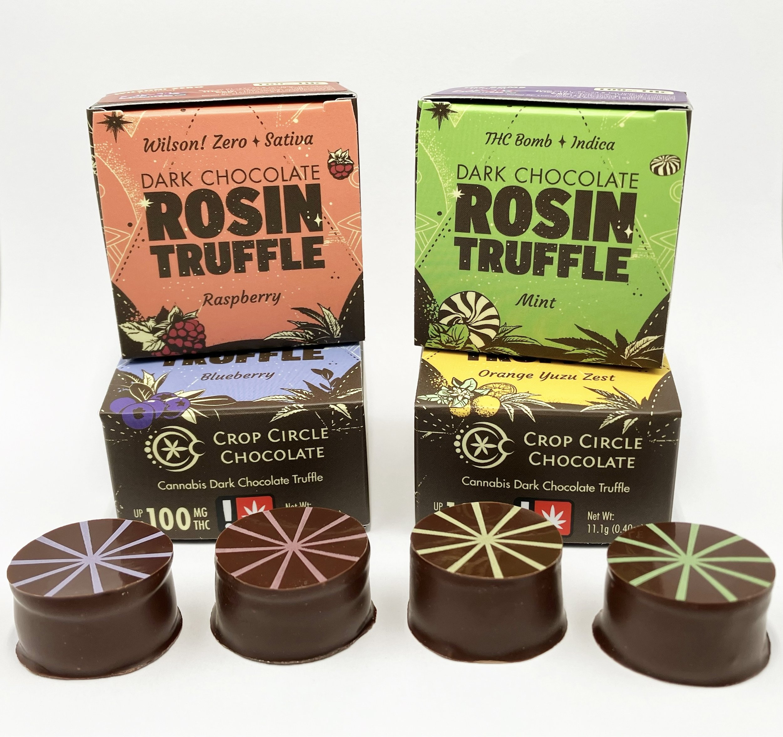Photograph of product: Crop Circle Chocolate - Orange Yuzu Truffle Single 100mg
