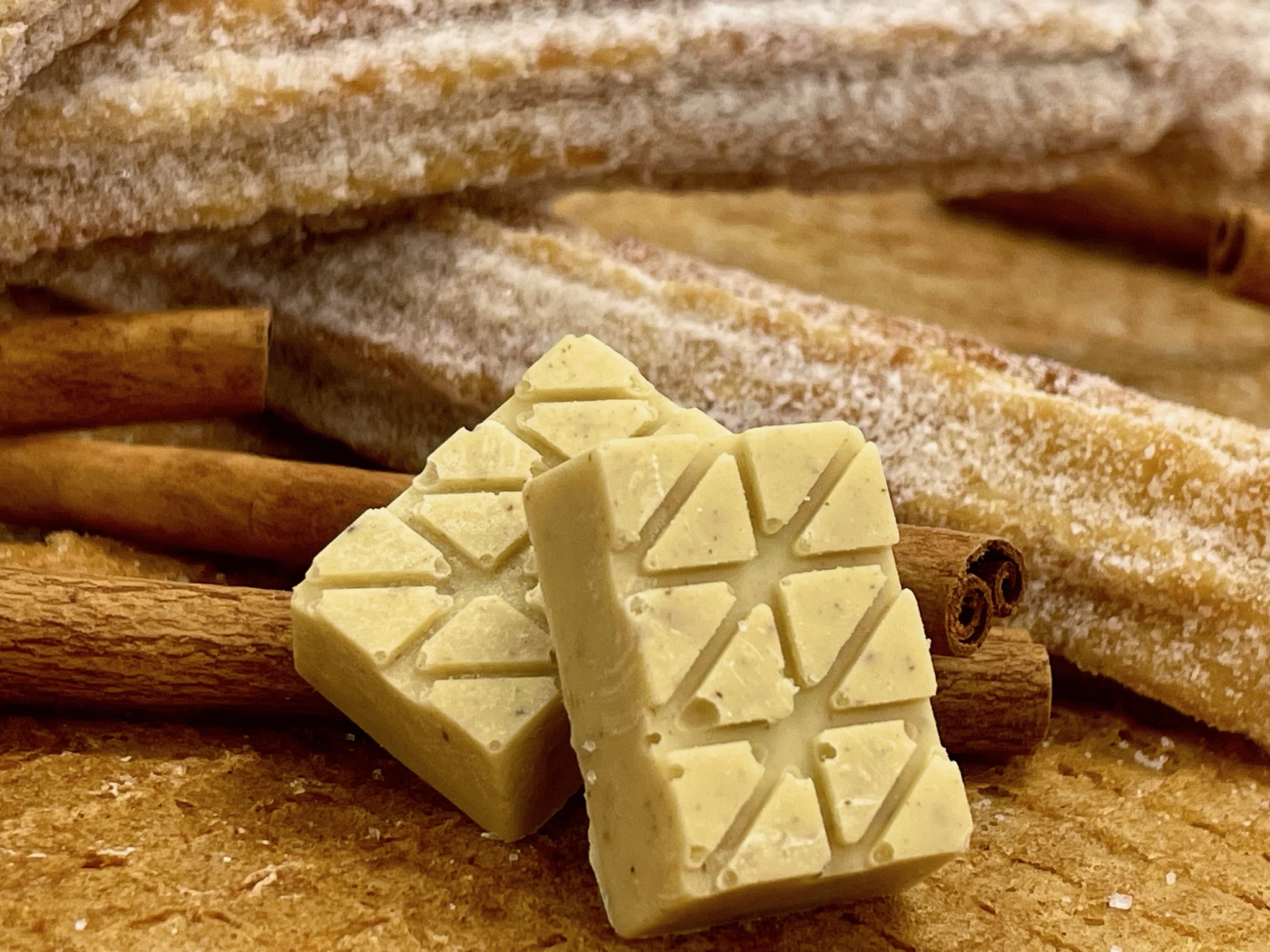 Photograph of product: Natural State Medicinals: Chocolate | Little Bark | Churro Cheesecake | 80mg