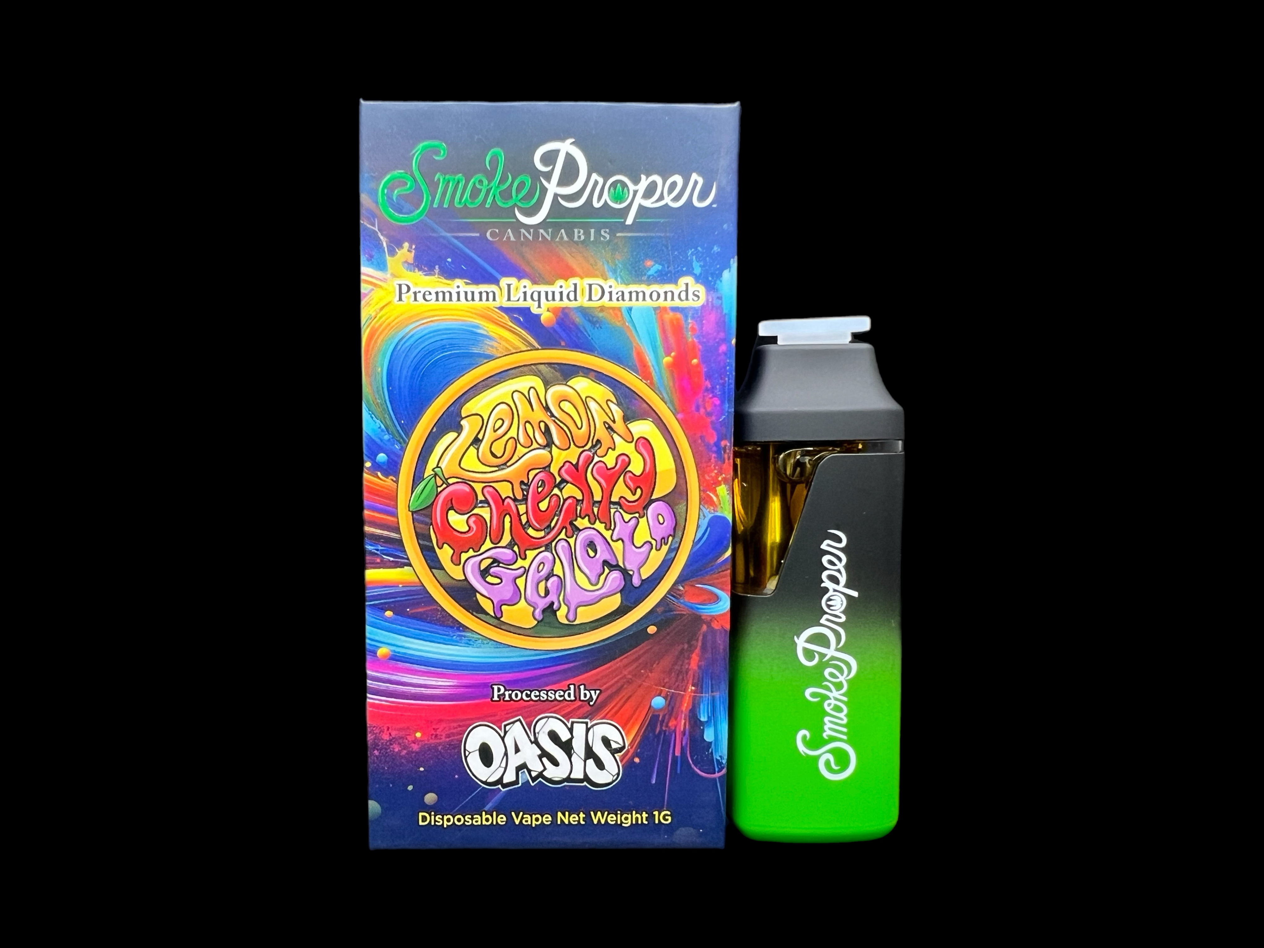Photograph of product: Smoke Proper: Lemon Cherry Gelato liquid Diamonds Disposable