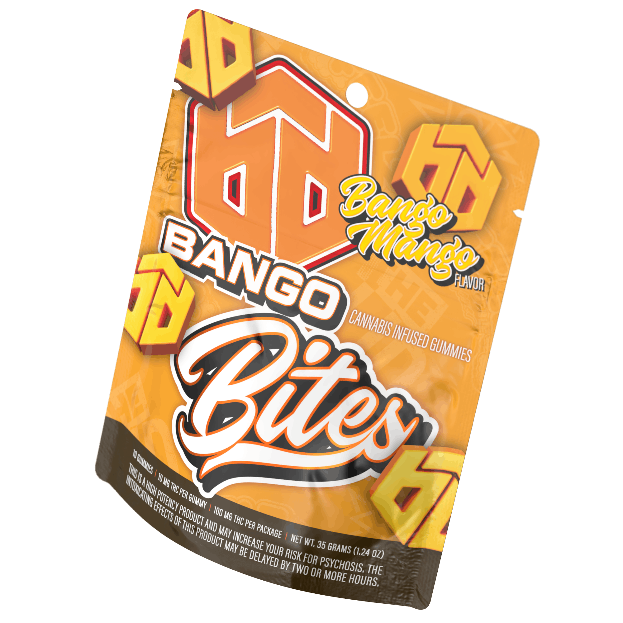 Photograph of product: Bango Bites | Bango Mango | 10 Pack | 100mg
