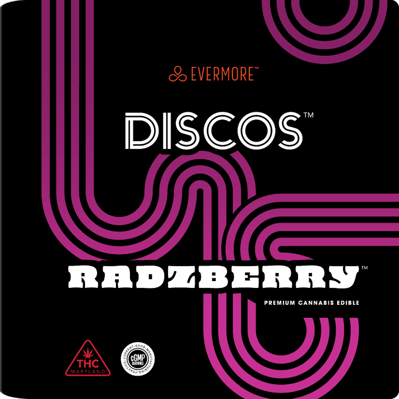 Photograph of product: Evermore | Discos | Radzberry | Full Spectrum | 10 x 10mg