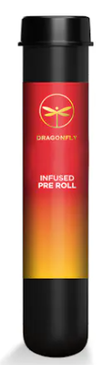 Photograph of product: Dragonfly | 1g Infused PreRoll | Strawberry Kiwi