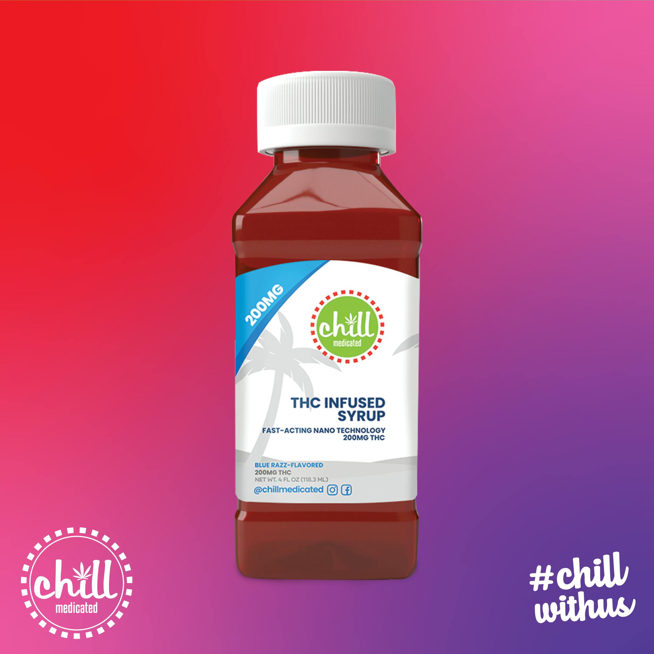 Photograph of product: CHILL MEDICATED | 200MG SYRUP | BLUE RAZZ