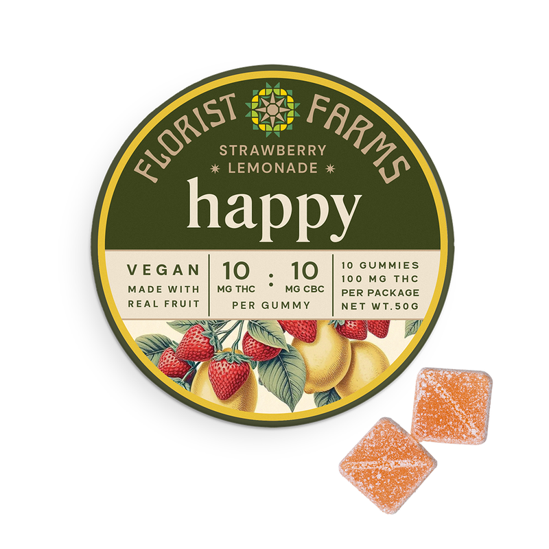Photograph of product: Florist Farms I Gummy I Happy - Strawberry Lemonade TH-oui:CBC 100mg