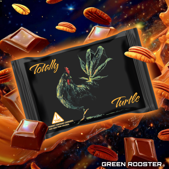 Photograph of product: Green Rooster Totally Turtle Milk Chocolate Bar 100mg 10pc