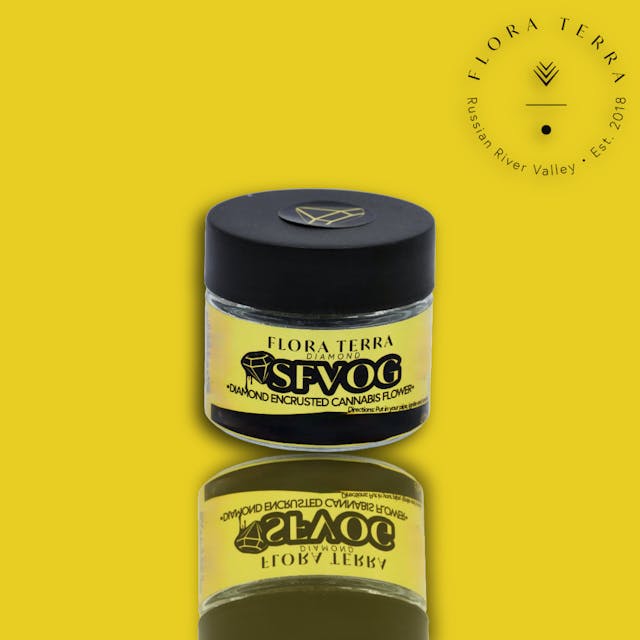 Photograph of product: *Promo Diamond Encrusted SFV OG 3.5g *Must buy 1 Flora Terra Infused 3.5g to receive 1 promo item* - Infused Eighth
