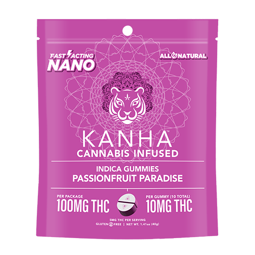 Photograph of product: Kanha | Passionfruit Paradise Nano | 100mg Gummies