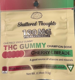 Photograph of product: Cherry Limeade - 100mg Gummy by Shattered Thoughts