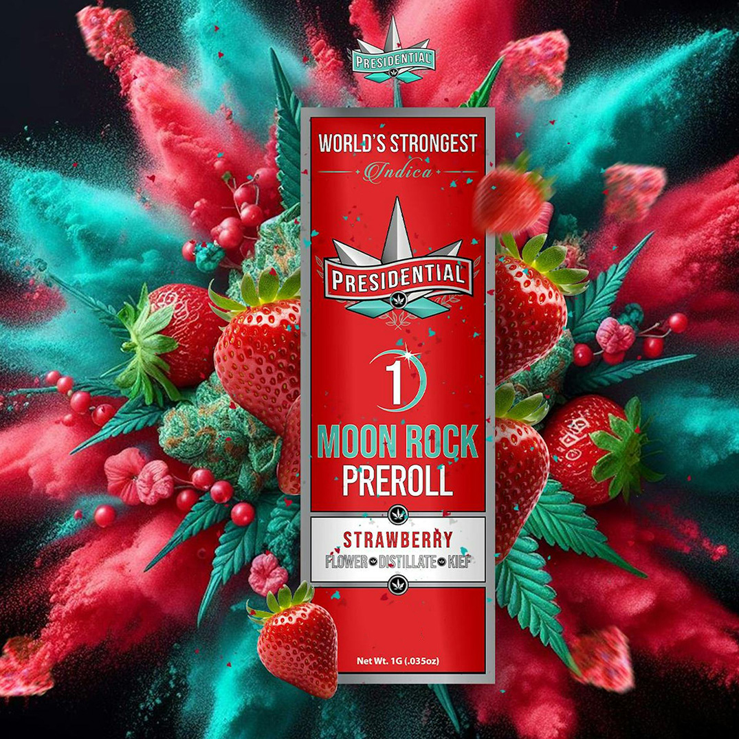 Photograph of product: Presidential - Strawberry Moonrock Infused Preroll