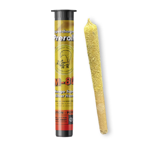 Photograph of product: M-80 Mango Super Silver Haze Infused Preroll