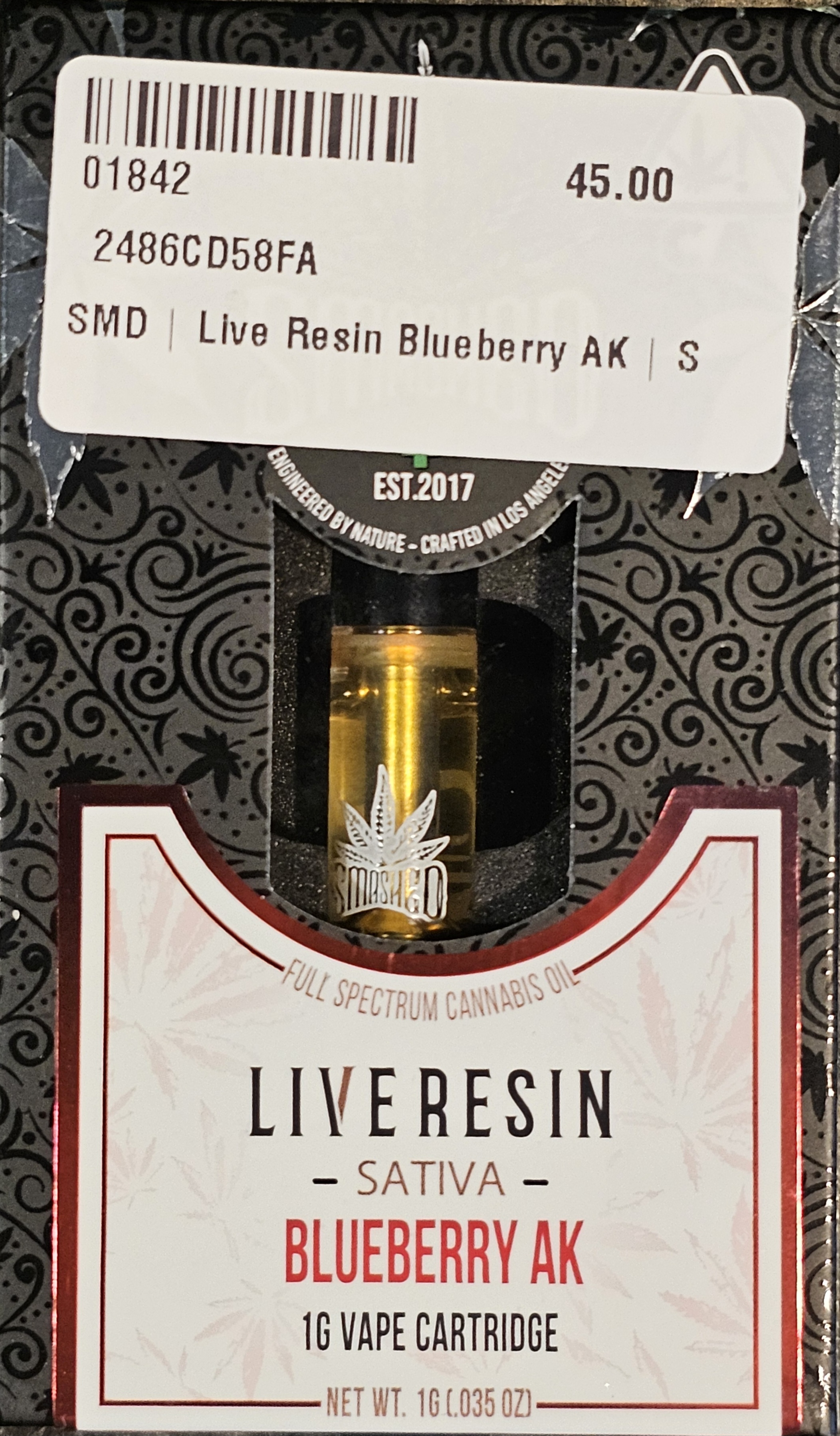 Photograph of product: SM| Live Resin Blueberry AK |S