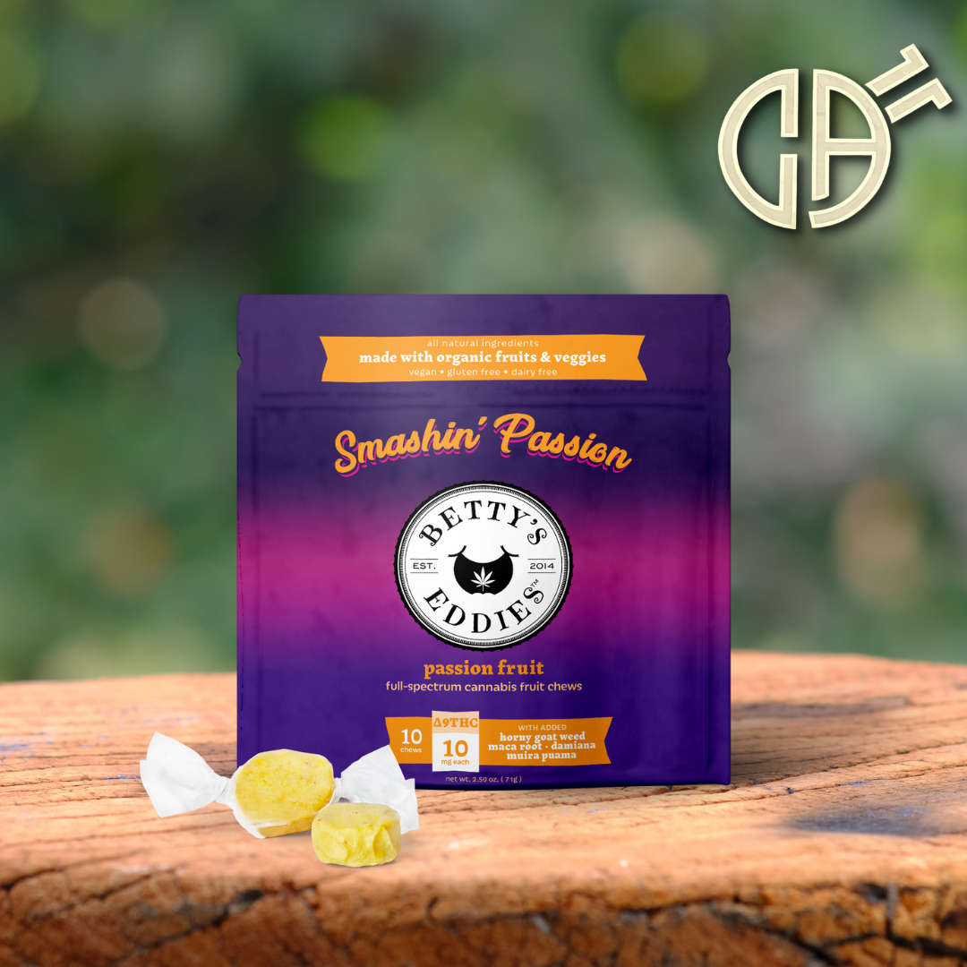 Photograph of product: Betty's | Passion Fruit "Smashin' Passion" Chews 10mg - 10pk | 100mg
