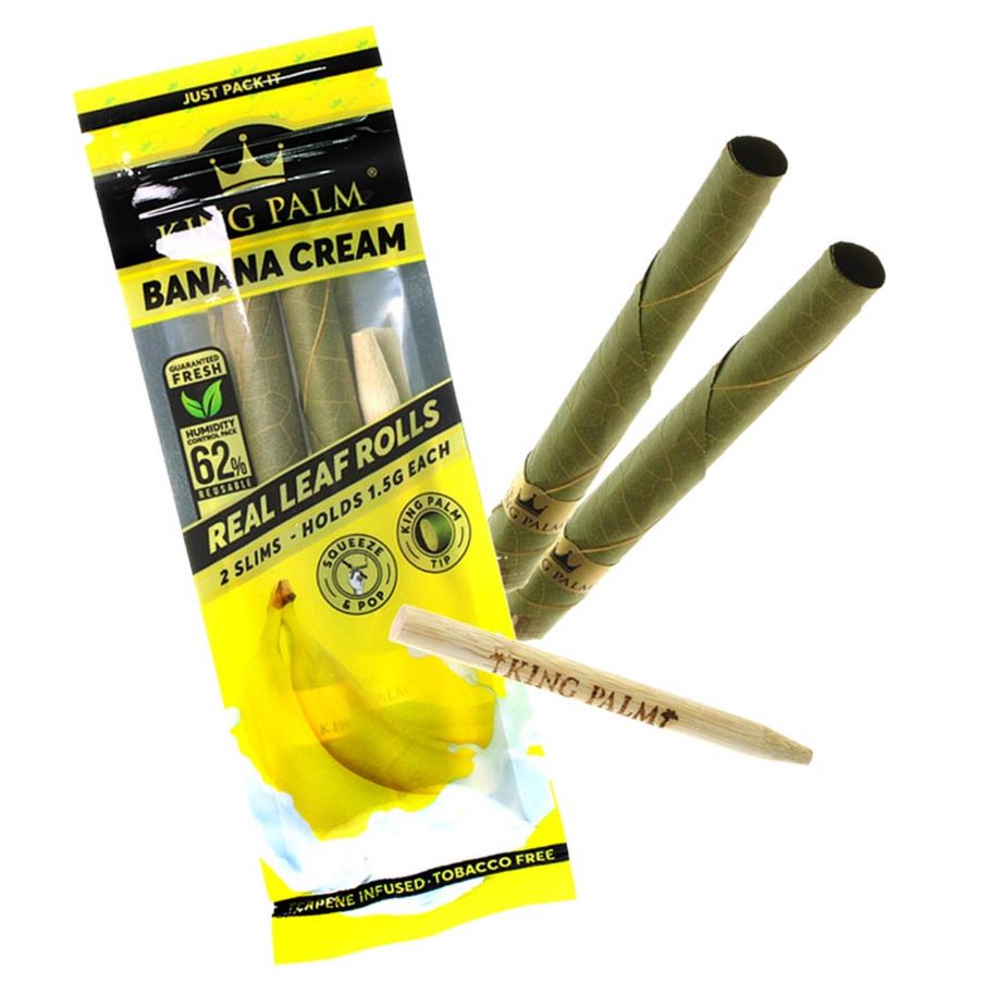 Photograph of product: King Palm Hand-Rolled Leaf Wraps 2pc Banana Cream (A0082)