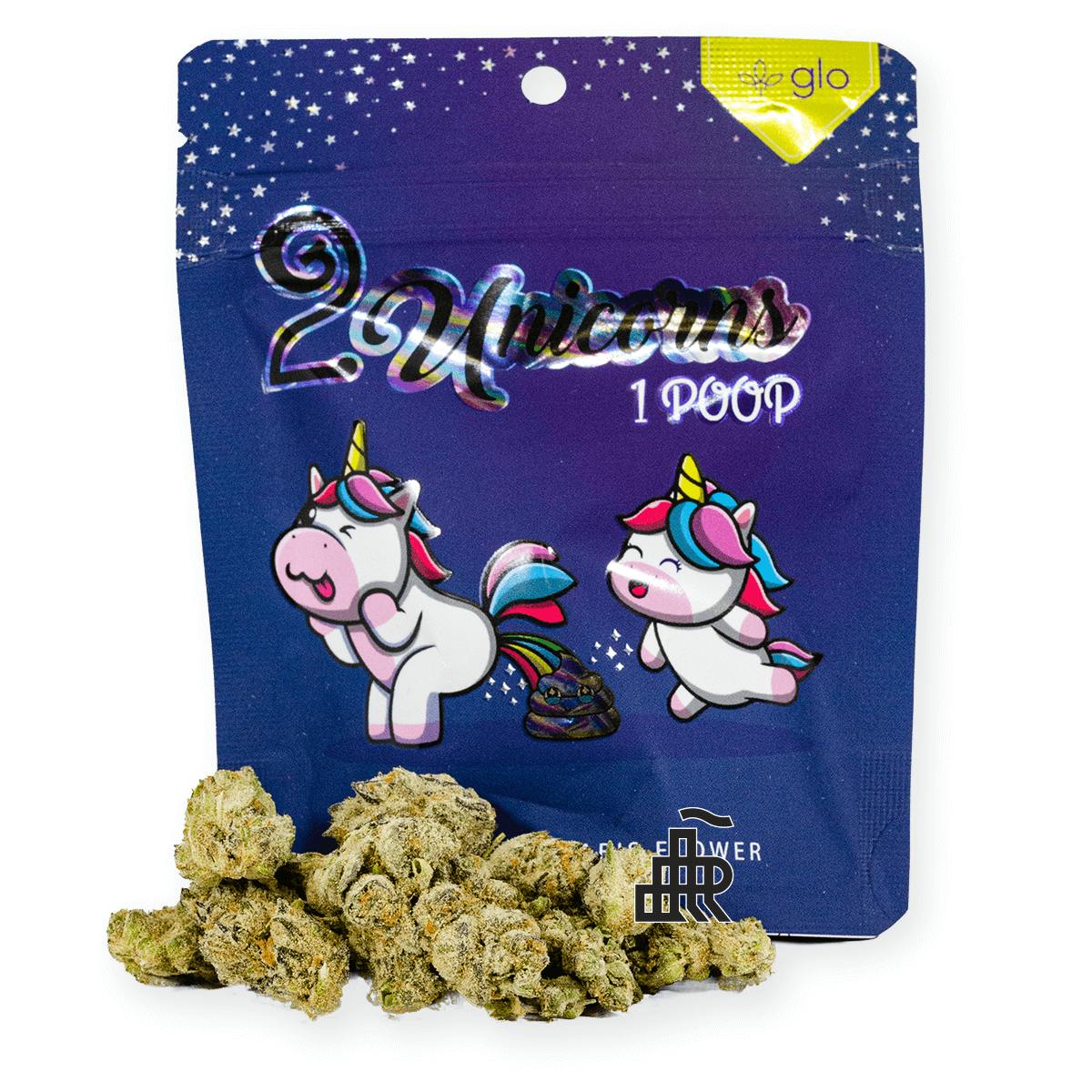 Photograph of product: GLO | 2 Unicorns 1 Poop | Flower | 3.5g
