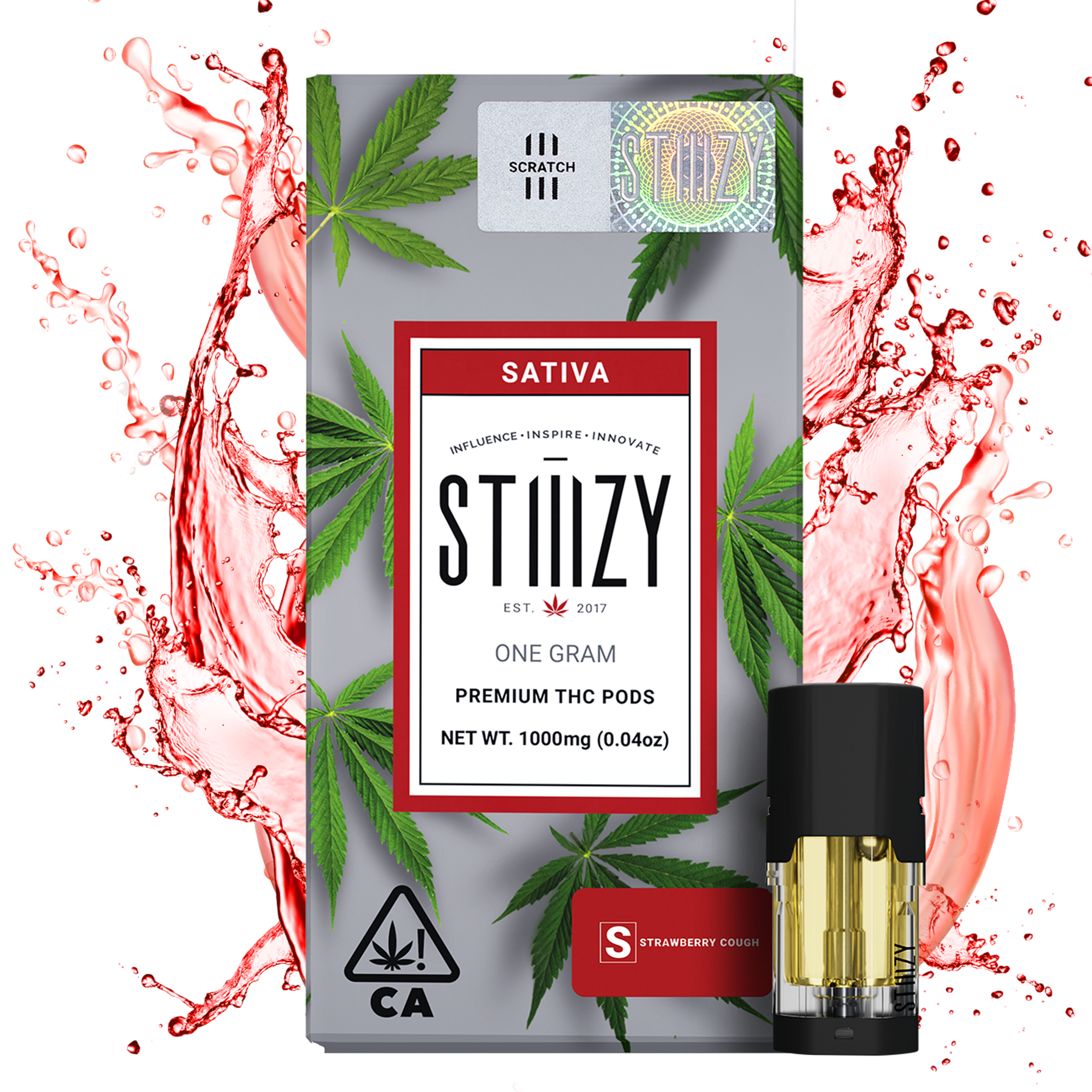 Photograph of product: STIIIZY Strawberry Cough Oui'd Pod, 1g