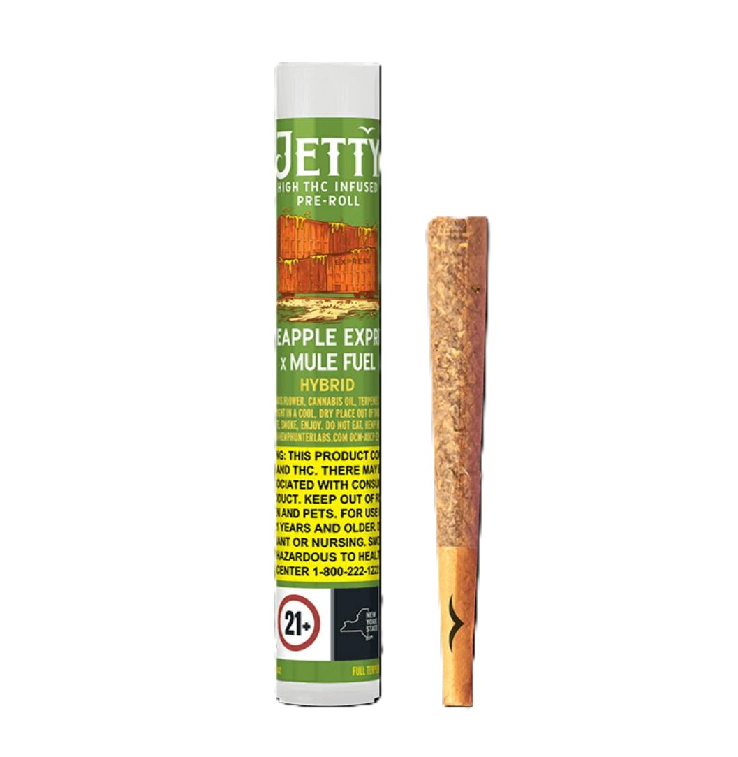 Photograph of product: Jetty | Pineapple Express x Mule Fuel | Hybrid | Infused Preroll