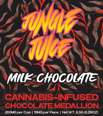 Photograph of product: Jungle Juice | One Bite Medallion | Milk Chocolate | 200mg