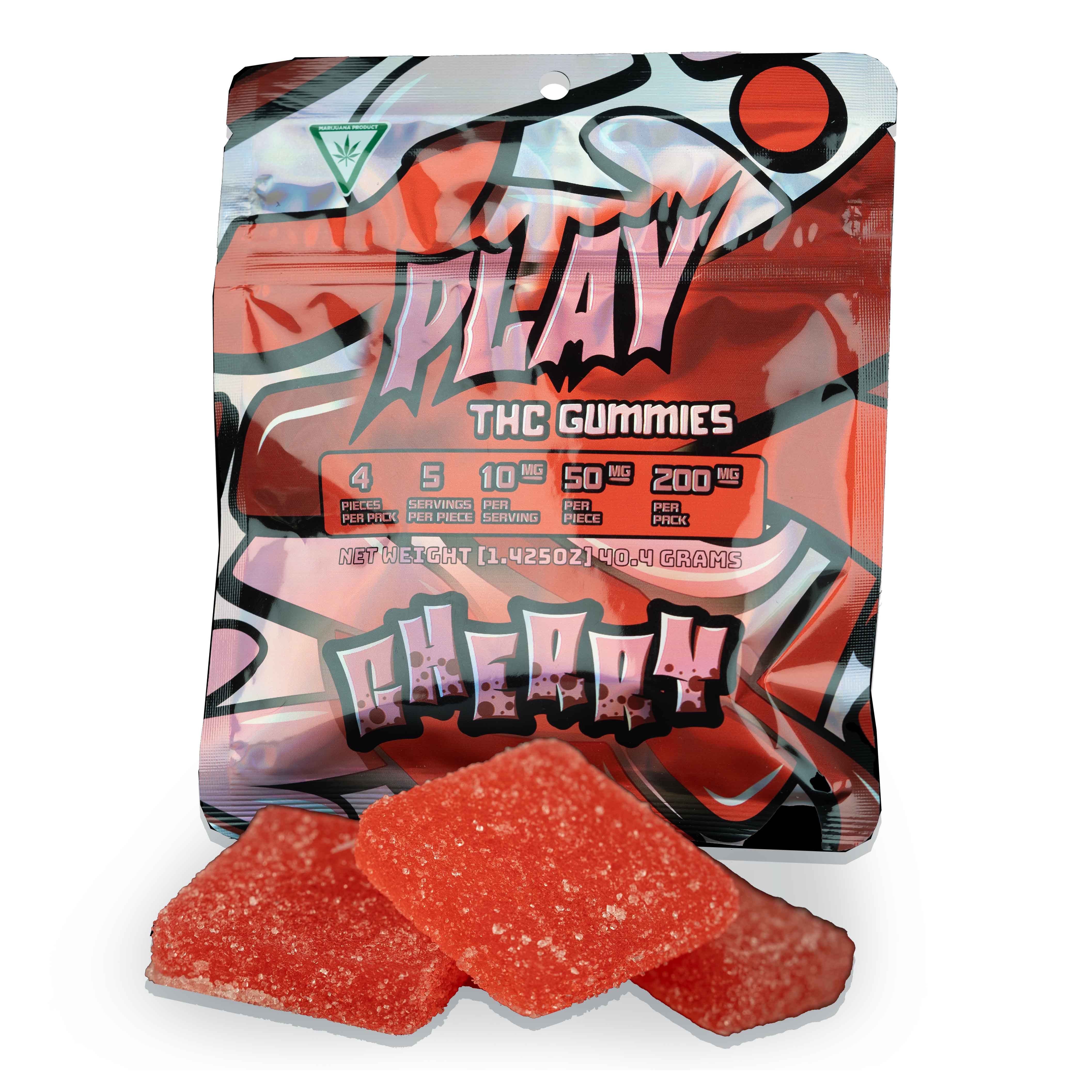 Photograph of product: Play - Cherry Gummies 4pk 200mg