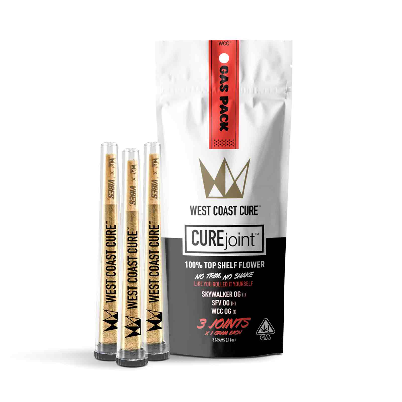 Photograph of product: Gas Pack Pre-Roll 3-Pack | 3g