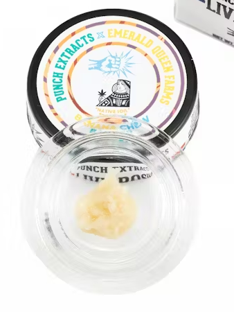 Photograph of product: Punch Extracts Banana Chew Tier Live Rosin 1 Badder