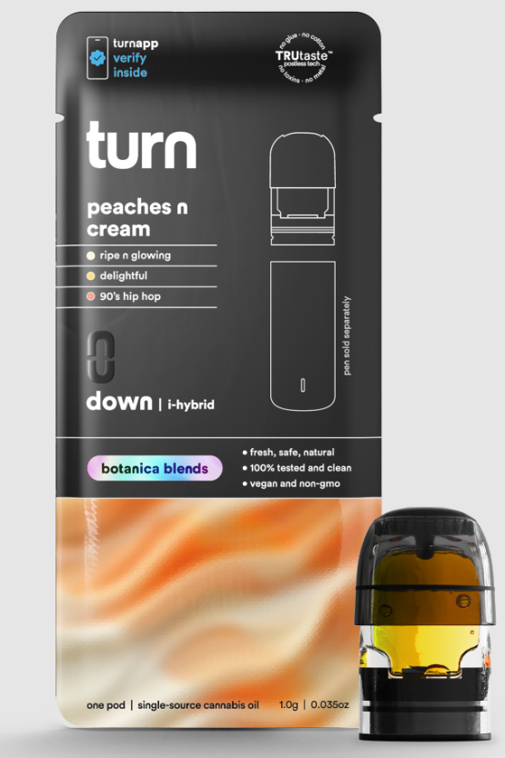 Photograph of product: Turn | Down | Peaches N Cream | Pod | 1g