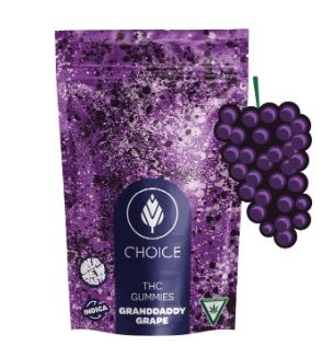 Photograph of product: Choice Chews | Grandaddy Grape Oui'd Gummies | 100mg