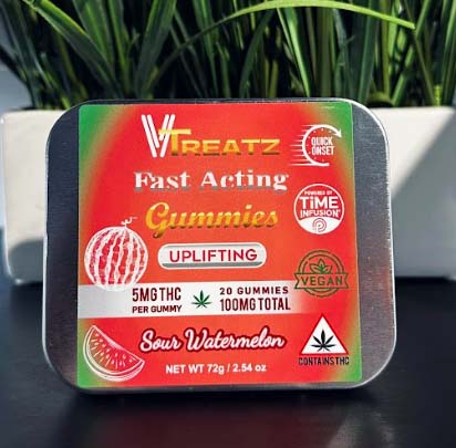 Photograph of product: Sour Watermelon 100mg Fast Acting Gummies