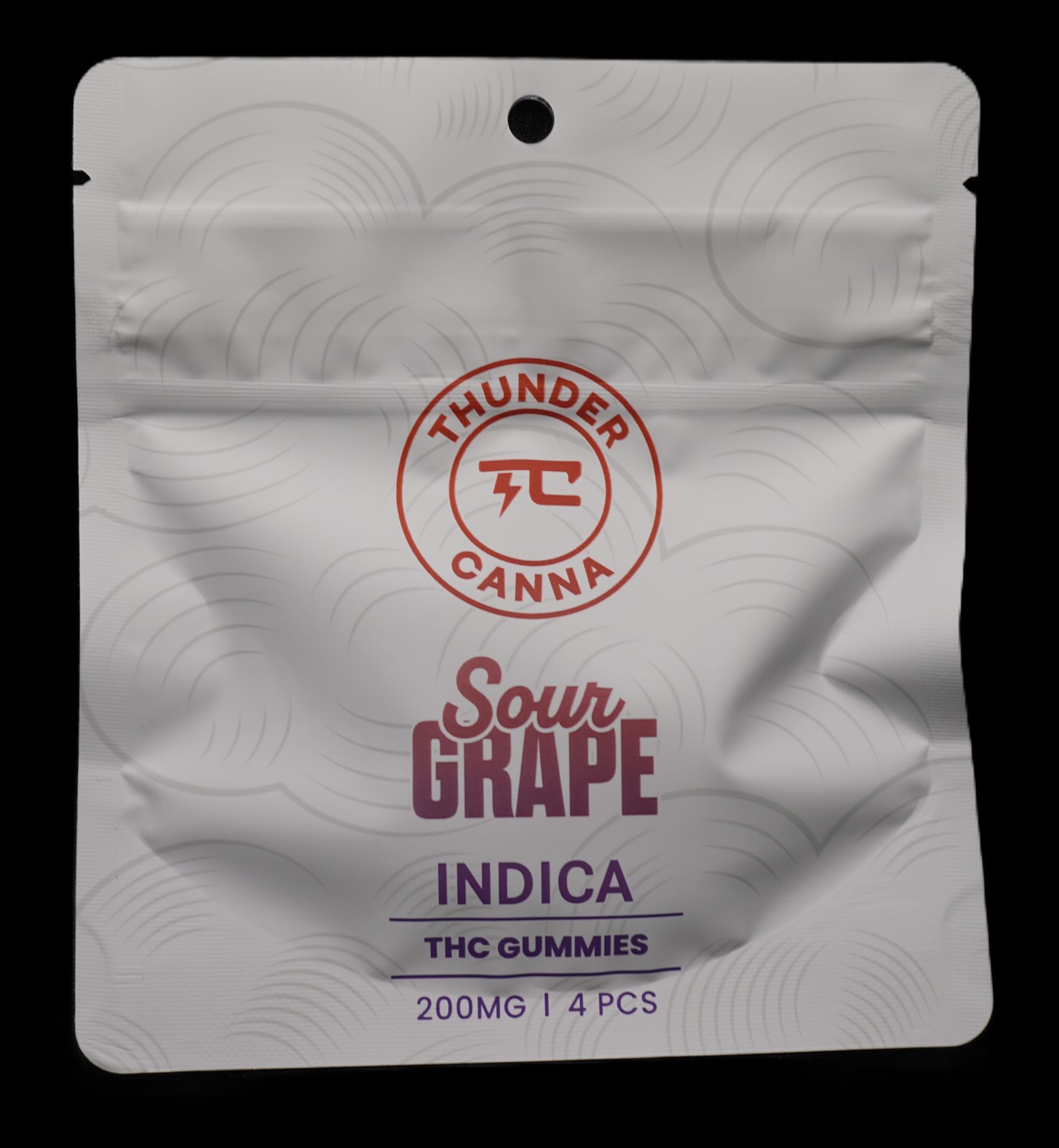 Photograph of product: Sour Grape Gummies 4CT 200MG