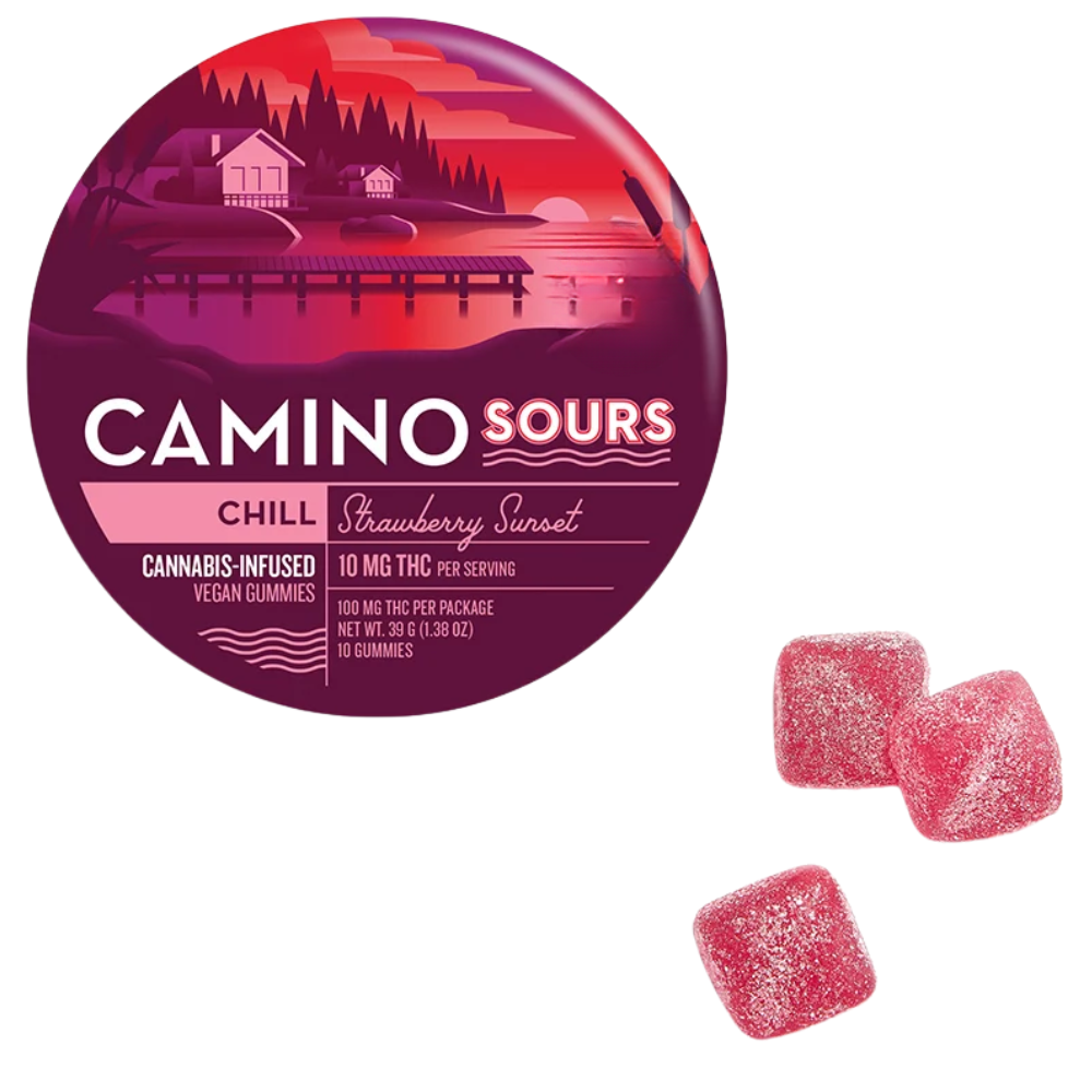 Photograph of product: Camino | Sour Strawberry Sunset | Gummies | 10pk | 100mg