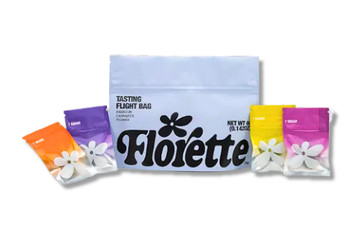Photograph of product: Florette - August Flight Tasting 4 Strain Variety Pack - 4g