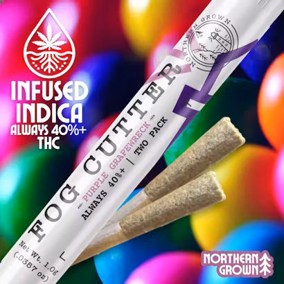 Photograph of product: Purple Grapewreck (I) Fog Cutter Infused PRJ 2pk x .5g