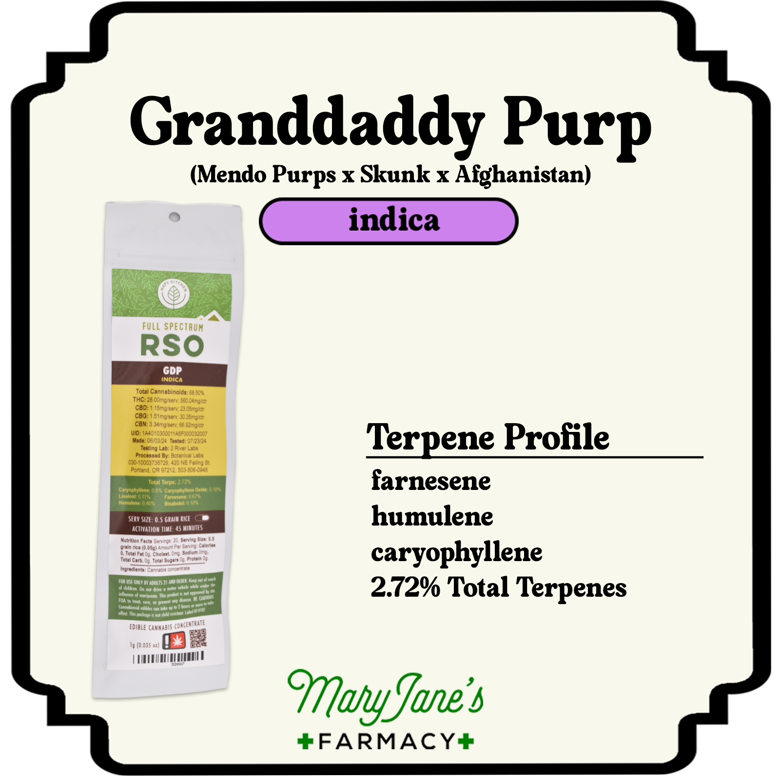 Photograph of product: GDP Full Spectrum RSO | 1g