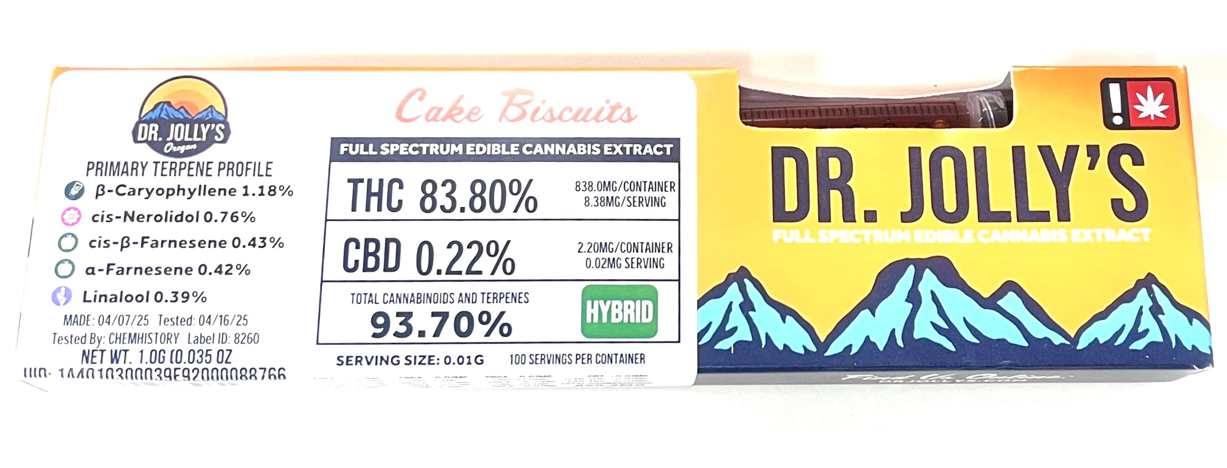 Photograph of product: Dr. Jolly's FECO RSO | Cake Biscuits